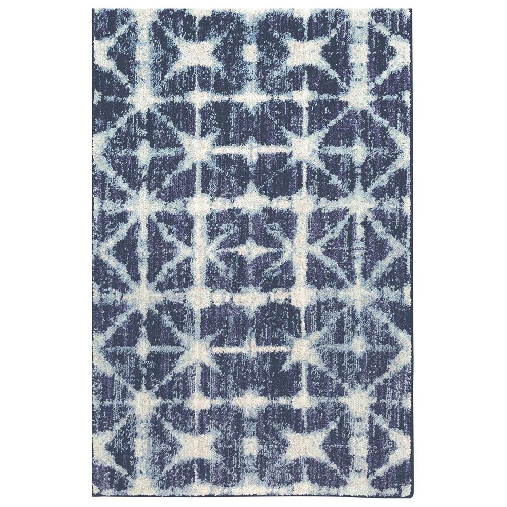 Scott Living Expressions Triangle 91669-50102 9"6" x 12"11" Indigo Area Rug, , large