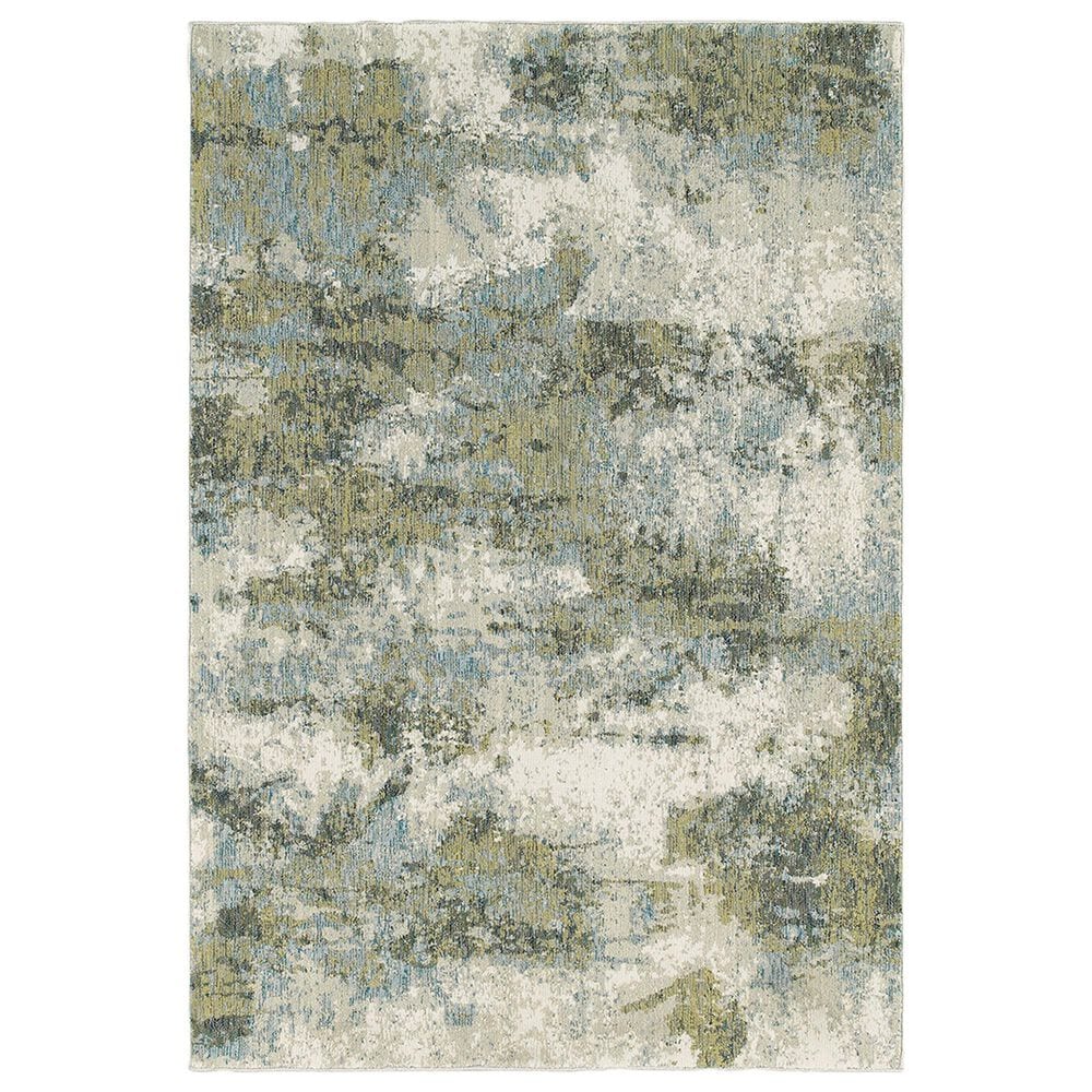 Oriental Weavers Evolution 8039E 6"7" x 9"6" Blue and Green Area Rug, , large