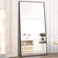 HOMLUX 58" x 18" Rectangular Leaning Floor Mirror in Black, , large