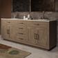 Lexora Home Abbey 80" Double Bathroom Vanity in Grey Oak with 2 cm White Carrara Marble Top and Rectangular Sinks, , large