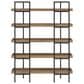 Ashley Montia 2-Piece Desk and Bookcase Set in Light Brown and Gunmetal Gray, , large
