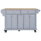 HOMLUX Kitchen Island with Rubber wood Countertop in Grey, , large