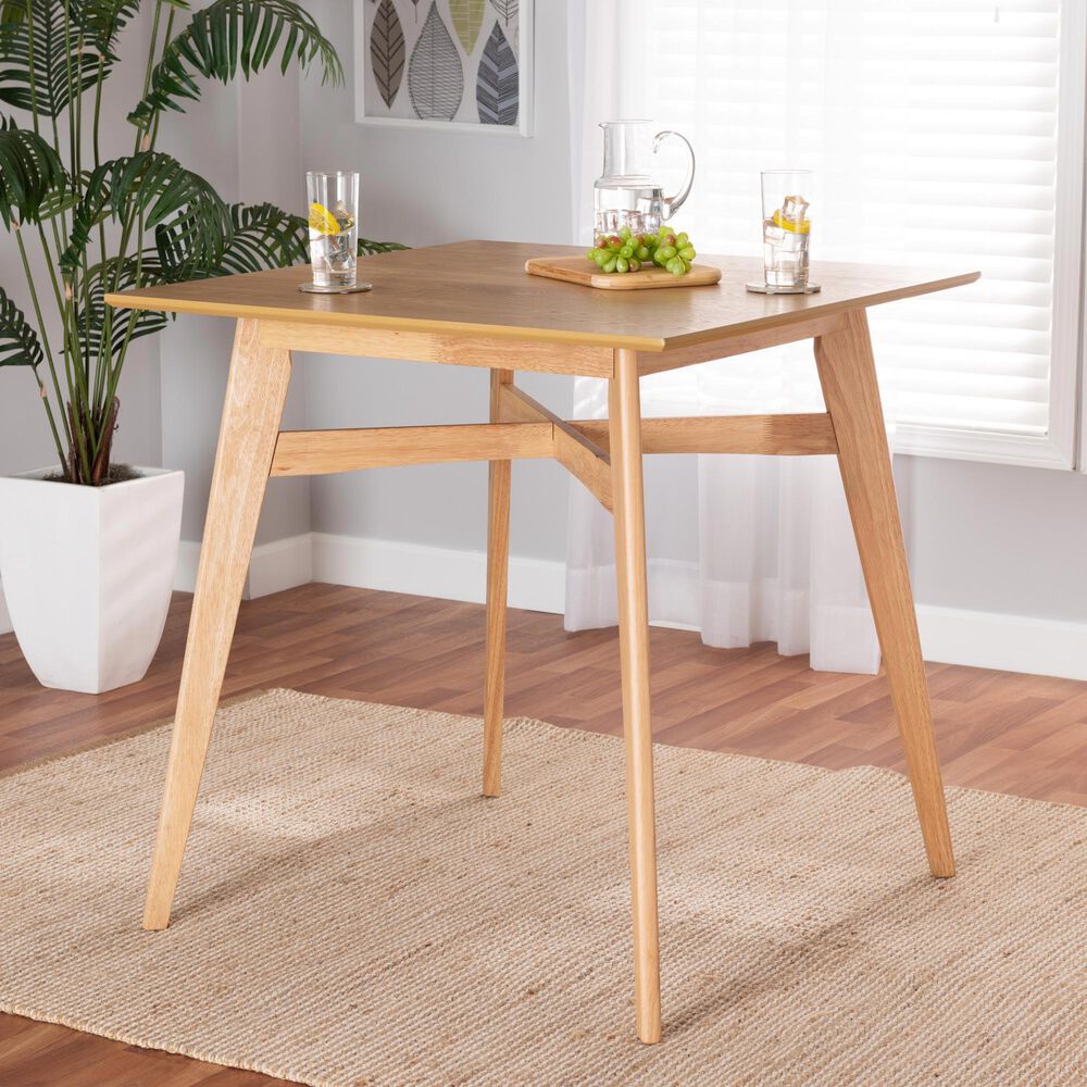 Baxton Studio Leena Counter Height Pub Table in Natural Oak, , large