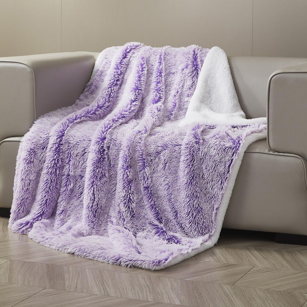 Duke Imports Orchid Frost Plush Throw in Purple, , large