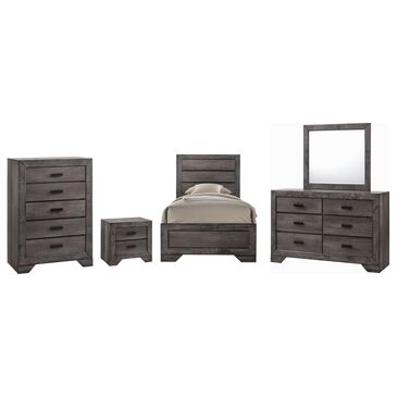 Mayberry Hill Nathan 5-Piece Twin Bedroom Set in Gray Oak, , large