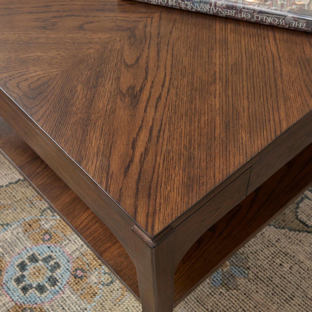 Flexsteel Sylvie 2-Drawer Rectangular Coffee Table in Chestnut, , large