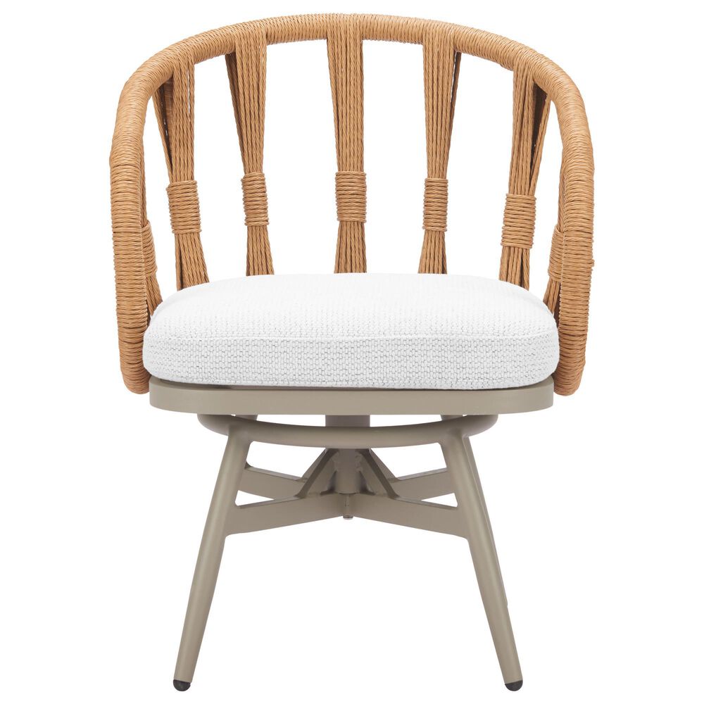 Zuo Modern Safal Swivel Outdoor Dining Chair in Gray, , large