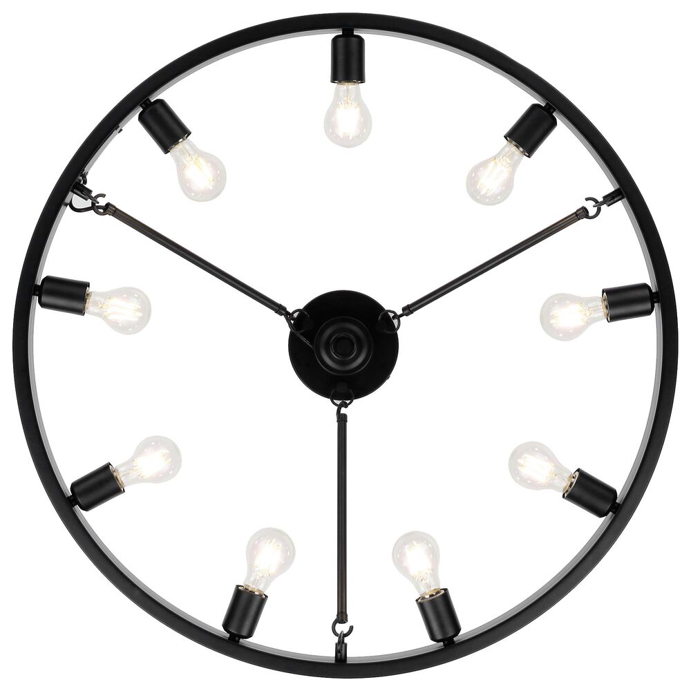 Golden Lighting Castile 9-Light Semi Flush in Matte Black, , large