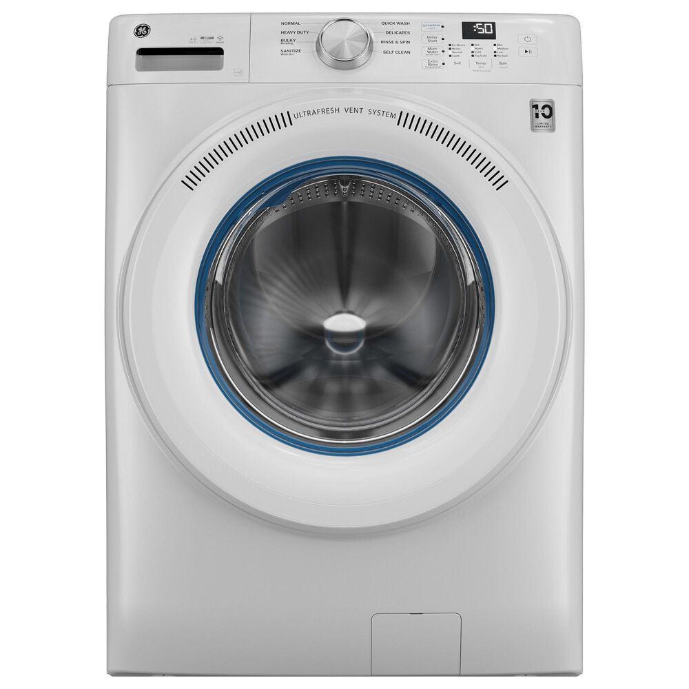 GE Appliances 4.6 Cu. Ft. Smart Front Load Washer with UltraFresh Vent System in White, , large