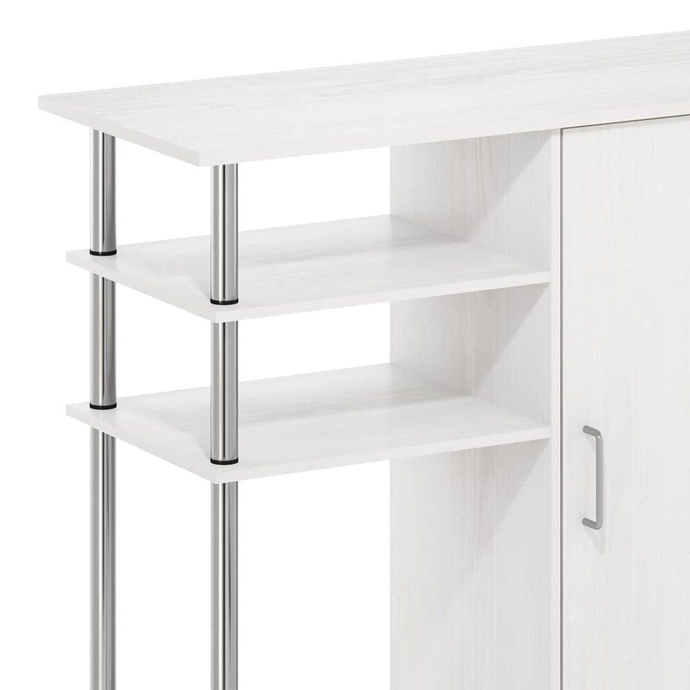 HOMLUX Helena 4-Tier Utility Kitchen Island and Storage Cart in White Oak and Chrome, , large