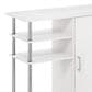 HOMLUX Helena 4-Tier Utility Kitchen Island and Storage Cart in White Oak and Chrome, , large