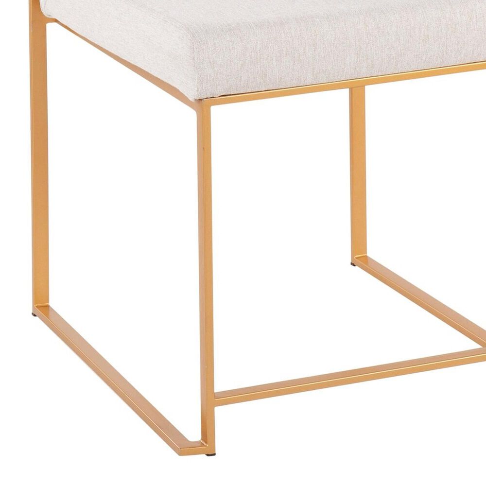 Lumisource Fuji Side Chair with Beige Cushion in Gold &#40;Set of 2&#41;, , large