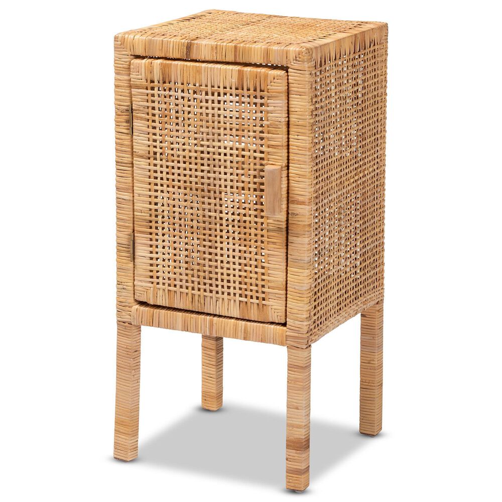 Baxton Studio Vivan 1-Door Nightstand in Natural Brown, , large