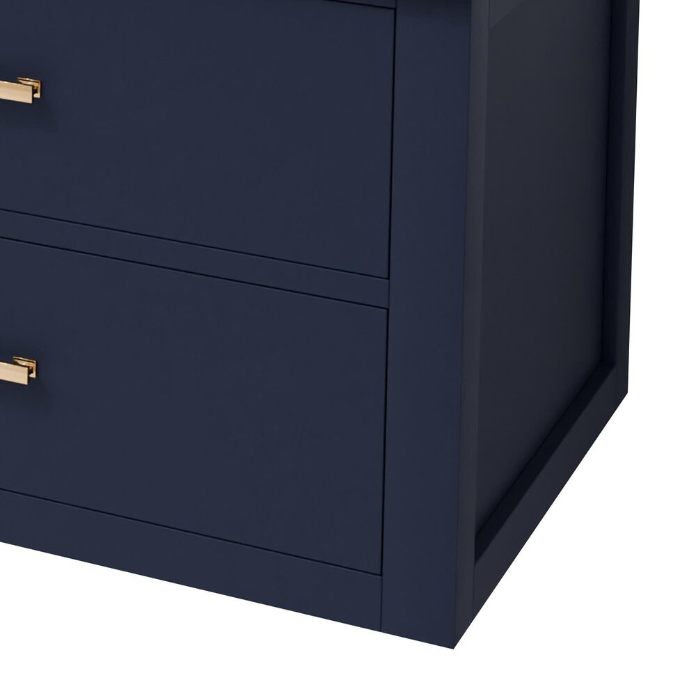 Lexora Home Castor 72" Double Bathroom Vanity in Blue with 2 cm White Carrara Marble Top and Rectangular Sinks, , large