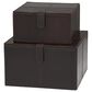 Maple and Jade 9.9" 2-Piece Handmade Storage Decorative Box Set in Dark Brown, , large