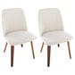Lumisource Toriano Side Chair with Beige Cushion in Walnut (Set of 2), , large