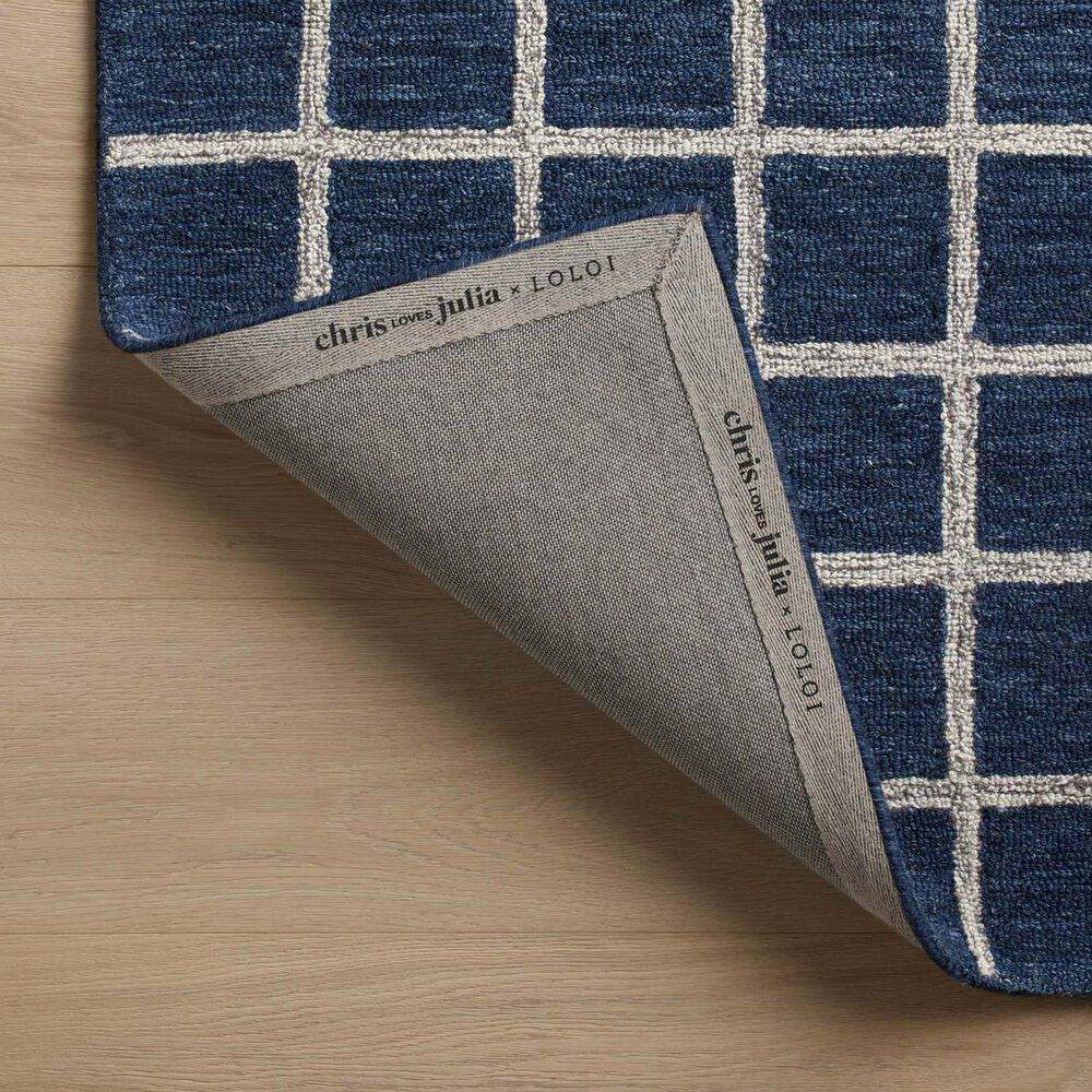 Chris Loves Julia x Loloi Polly 2&#39; x 5&#39; Navy and Silver Runner, , large
