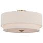 Vaxcel Burnaby 4-Light Semi-Flush Mount with White Linen Shade in Matte Brass, , large