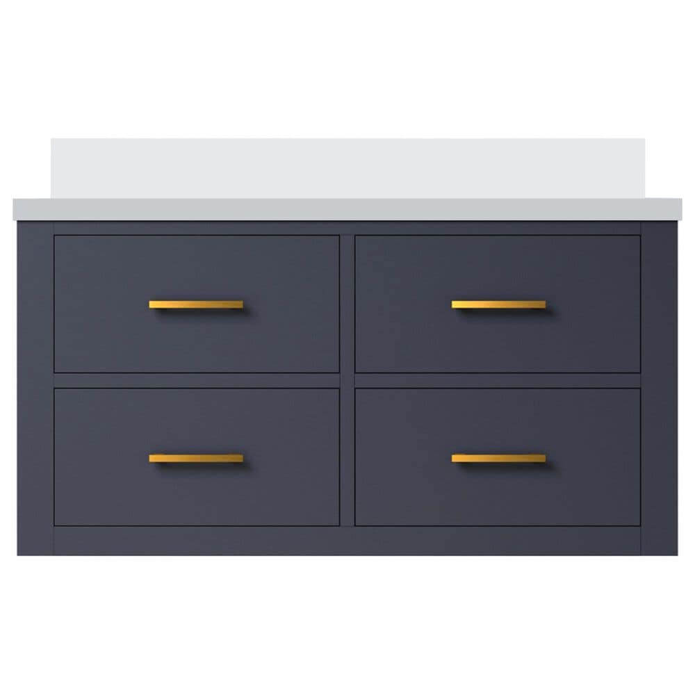 Lexora Home Castor 36&quot; Single Bathroom Vanity in Blue with 2 cm White Cultured Marble Top and Rectangular Sink, , large