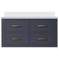 Lexora Home Castor 36" Single Bathroom Vanity in Blue with 2 cm White Cultured Marble Top and Rectangular Sink, , large