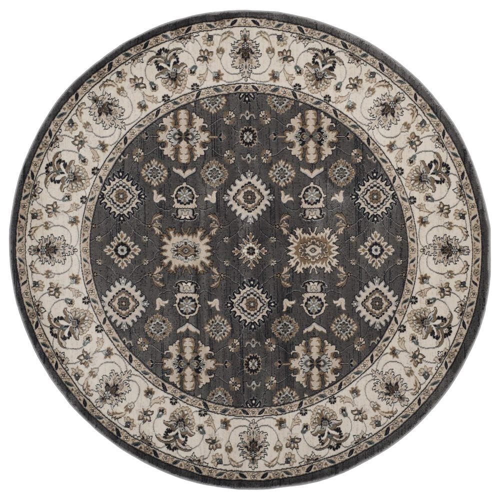 Safavieh Lyndhurst LNH332 7" Round Grey and Cream Area Rug, , large