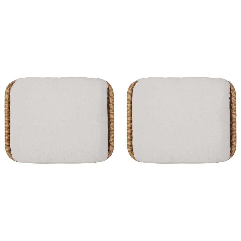 Hearth and Haven Montana Outdoor Ottoman with Beige Cushion in Light Brown and Black &#40;Set of 2&#41;, , large