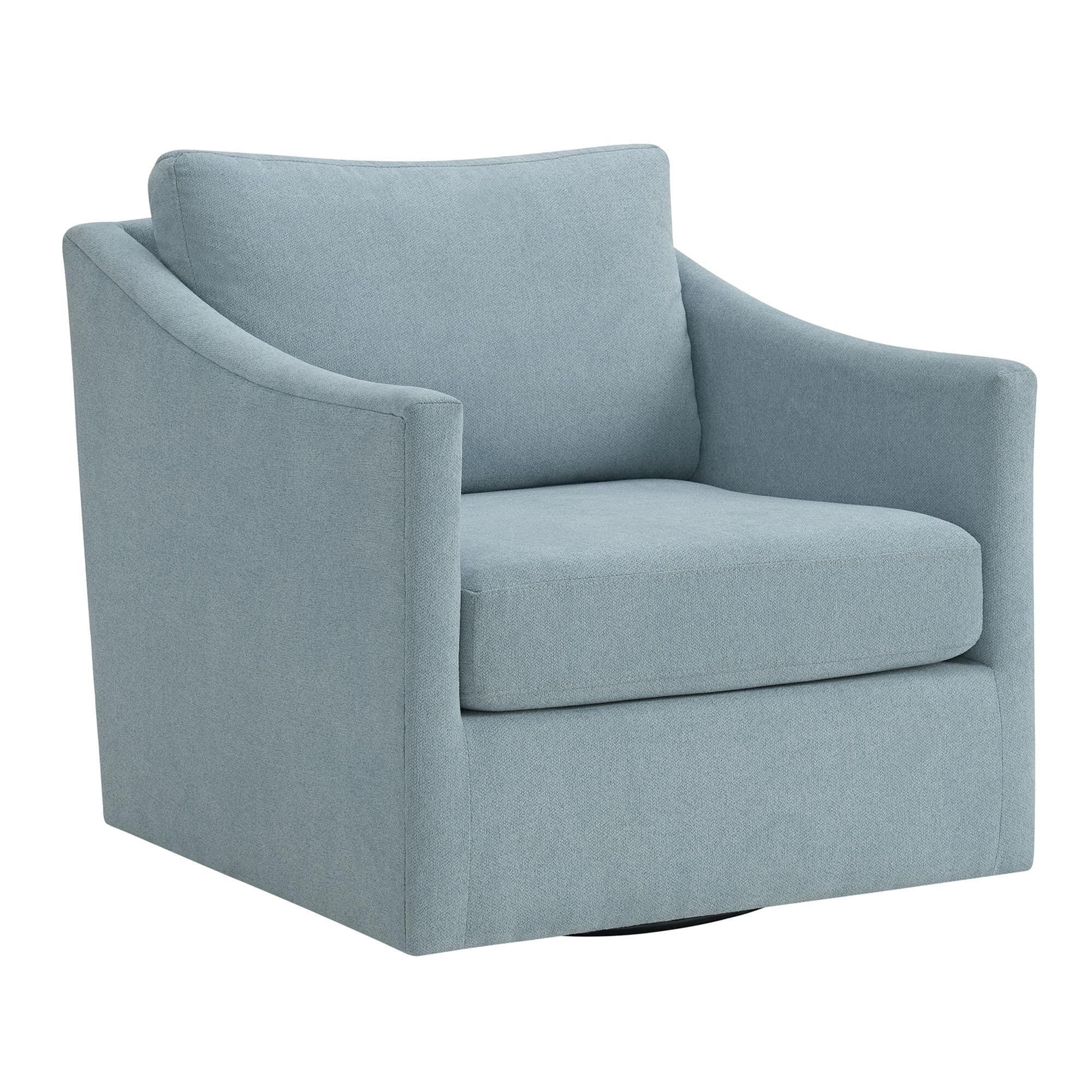 Mayberry Hill Acacia Swivel Chair in Light Blue