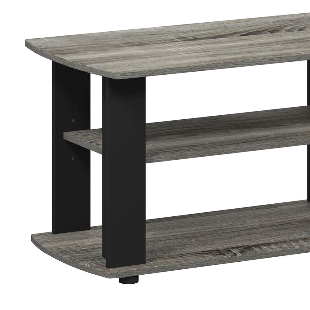 HOMLUX 43.3" Modern Entertainment Center TV Stand in French Oak Grey and Black, , large