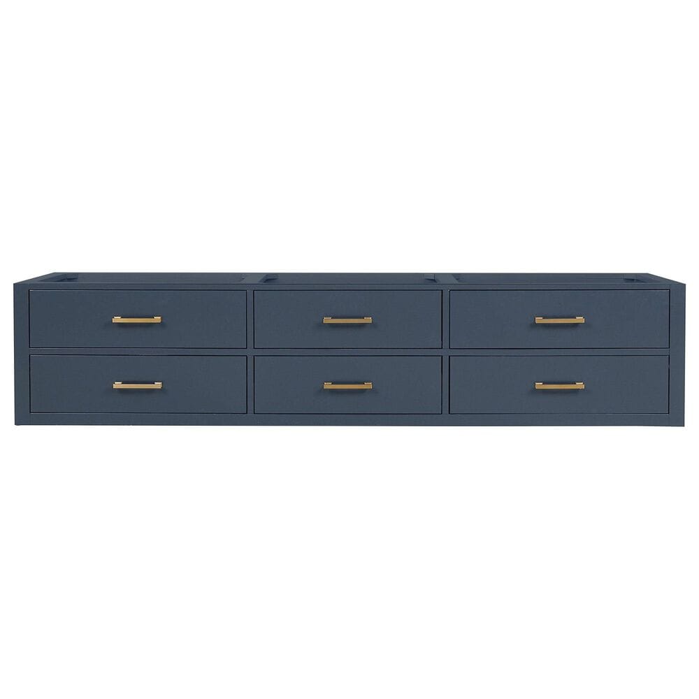 Lexora Home Castor 84&quot; Double Bathroom Vanity in Blue with 2 cm White Quartz Top and Rectangular Sinks, , large