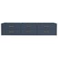 Lexora Home Castor 84" Double Bathroom Vanity in Blue with 2 cm White Quartz Top and Rectangular Sinks, , large