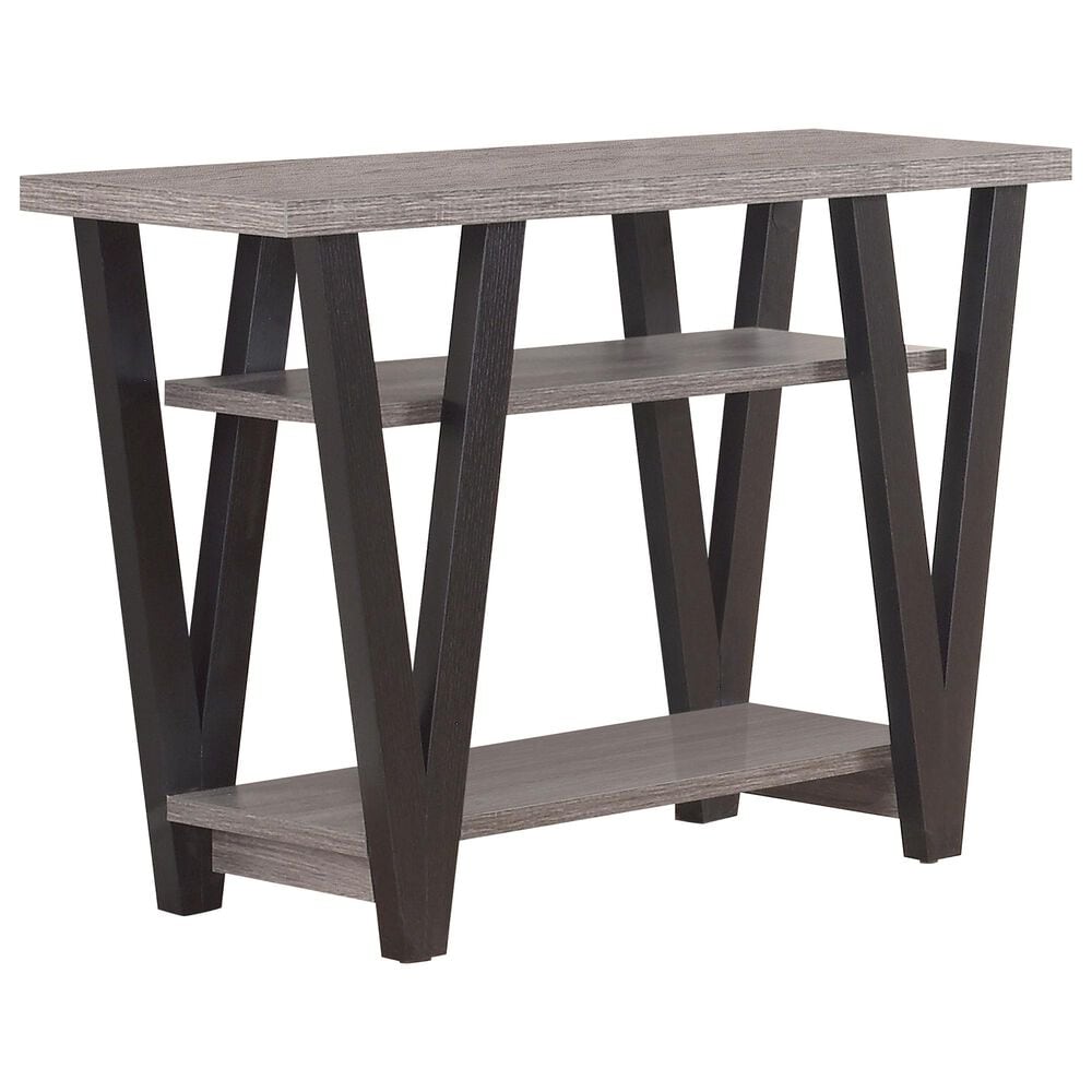 Pacific Landing Higgins V-Shaped Sofa Table in Black and Antique Grey, , large