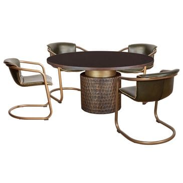 Home Trends & Design Santa Cruz and Portofino 5-Piece Round Dining Set in Antique Bronze and Antique Gold, , large