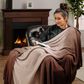 50" x 65" Ombre Frige Knit Throw in Fudge, , large