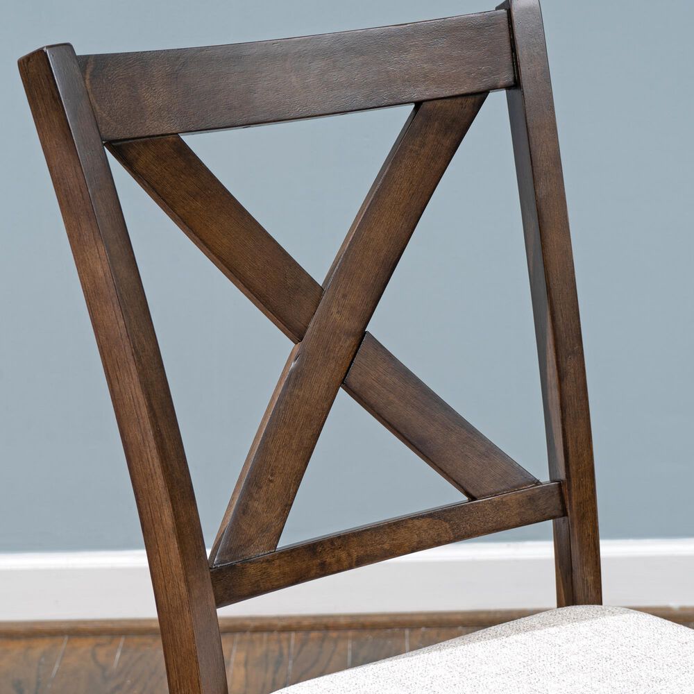 Linon Home Decor Warren X-Back Side Chair in Warm Brown (Set of 2), , large