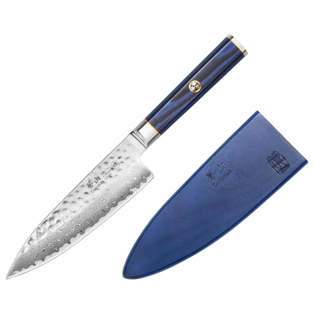 Cangshan Kita 6" Chef"s Knife with Sheath in Blue, Black and Silver, , large