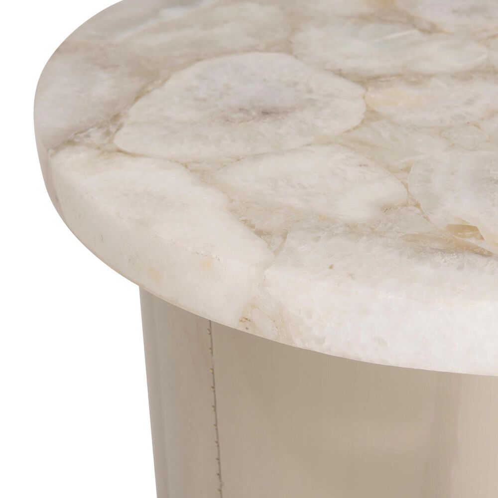 Bernhardt Shimla Side Table in White and German Silver, , large