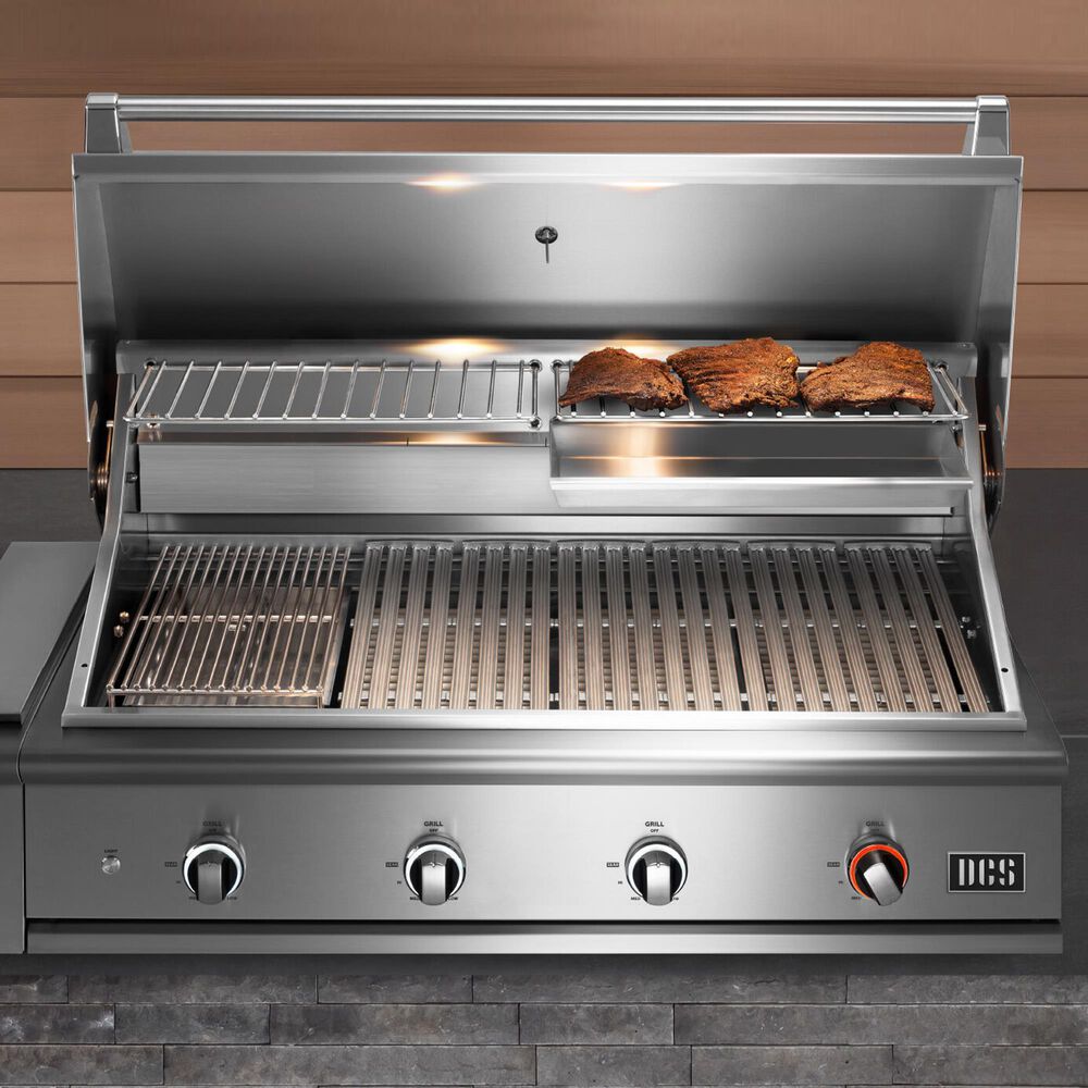 DCS Series 9 48&quot; Built-In Natural Gas Grill with Charcoal Tray in Stainless steel, , large