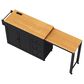 HOMLUX 74.8" Kitchen Island with Extendable Dining Table in Black and Natural, , large