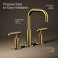 Kohler Purist Widespread Bathroom Sink Faucet with Lever Handles and High Gooseneck Spout in Vibrant Brushed Moderne Brass, , large