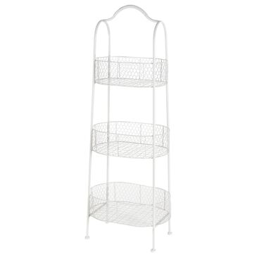 Maple and Jade 41" Metal Storage Cart in White, , large