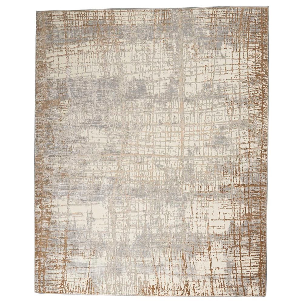 Nourison Rush 10" x 14" Ivory and Taupe Area Rug, , large