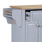 HOMLUX Kitchen Island Cart with Storage Cabinet in Grey, , large