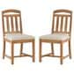Linon Home Decor Wilmer Side Chair with Beige Upholstery in Brown (Set of 2), , large