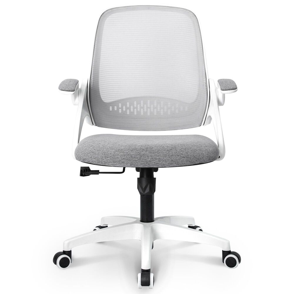 HOMLUX Swivel Ergonomic Office Chair with Flip Up Arms in Gray, , large
