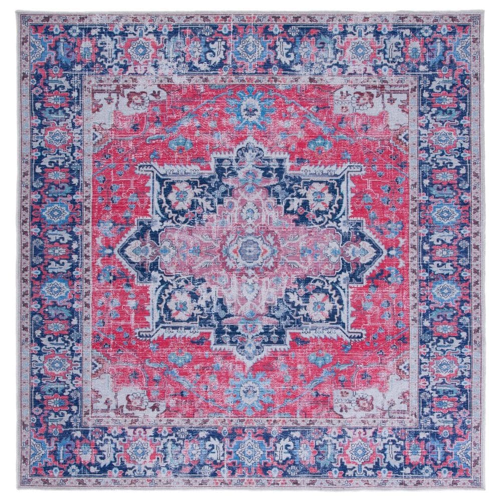 Safavieh Serapi SEP323 6"7" Square Red and Navy Area Rug, , large