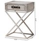 Baxton Studio William 1 Drawer Nightstand in Silver/Silver/Black, , large