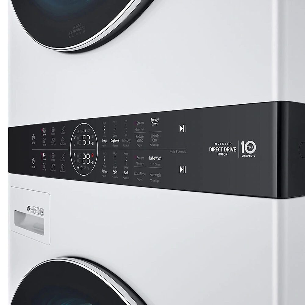 LG Single Unit Front Load LG WashTower with Center Control 4.5 Cu. Ft. Washer and 7.4 Cu. Ft. Gas Dryer in White, , large
