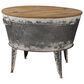 Ashley Shellmond Accent Cocktail Table in Antiqued Galvanized and Light Brown, , large
