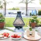 Cuisinart Chimenea Outdoor Propane Fire Pit in Black and Stainless Steel, , large