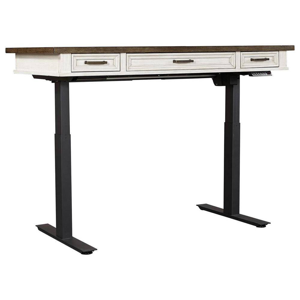 Riva Ridge Caraway 60&quot; Lift Desk Top and Base in Aged Ivory, , large